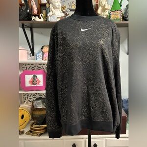 Nike Black and Gold Speckled Sweatshirt